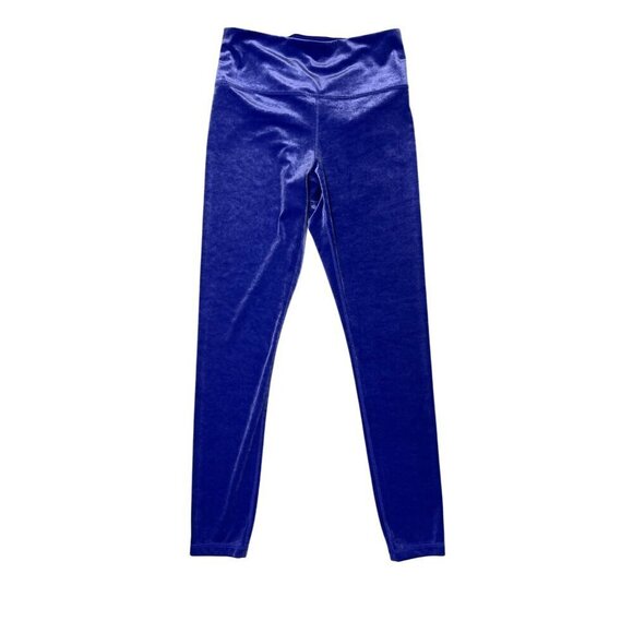Athleta Purple Velvet Leggings SM Soft Stretch High Rise Athleisure Yoga Lounge - Picture 4 of 10